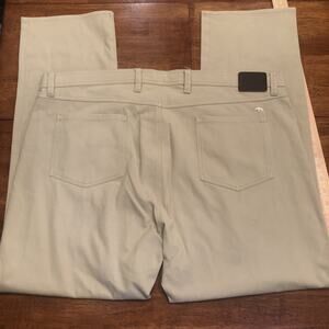 Onward Reserve Pants Mens 42x32 Tan Five Pocket Flat Front Cotton Blend Stretch